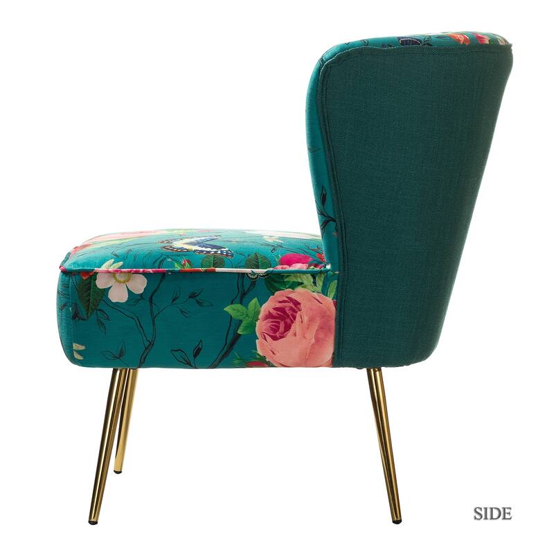 Almira Contemporary Upholstered Armless Side Chair with Tufted Back Set of 2 by HULALA HOME