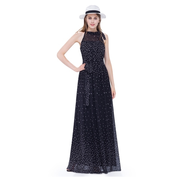 high neck embellished maxi dress