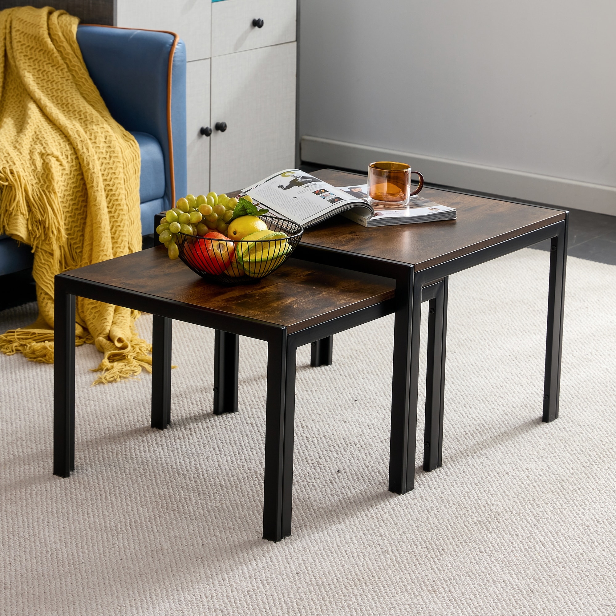 Rustic brown new arrivals coffee table set