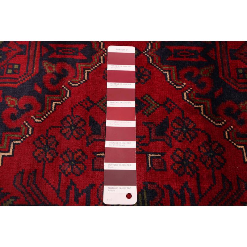 ECARPETGALLERY Hand-knotted Finest Khal Mohammadi Red Wool Rug - 3'1 x 6'9