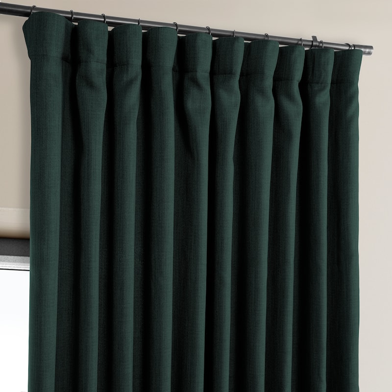 Exclusive Fabrics Faux Linen Extra Wide Room Darkening Curtains Panel - Versatile Privacy Drapery for Wide Windows (1 Panel)