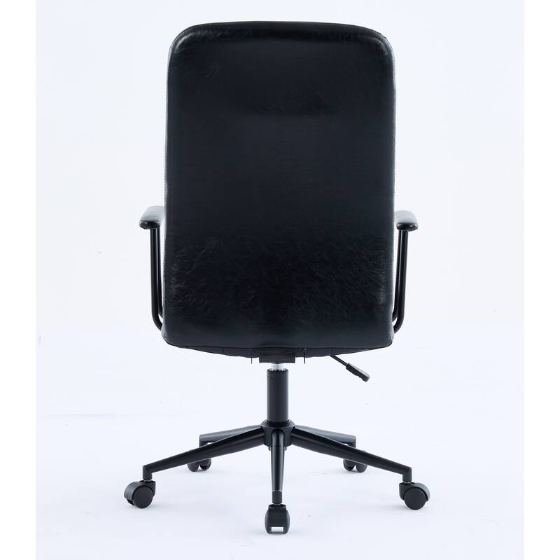 PU leather office chair, with armrest, high backrest, soft foam seating, 360 degree swivel, adjustable gaslift