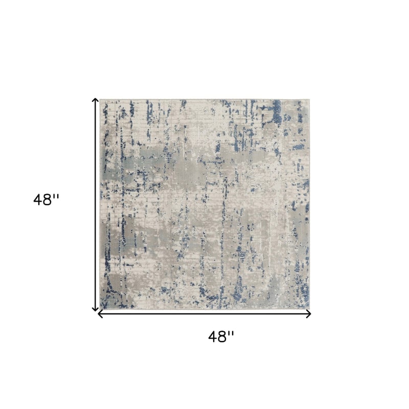 Maza Power Loomed Geometric Abstract Modern Area Rug By HomeRoots - 48' X '48' X '0.32