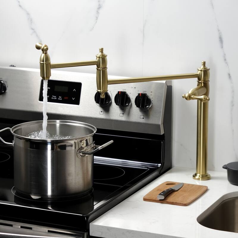 Kingston Brass Restoration Two-Handle 1-Hole Deck Mount Pot Filler Faucet