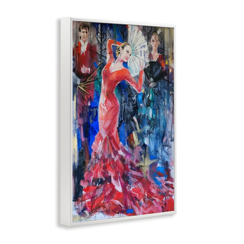 Stupell Bold Dancer with Fan Framed Giclee Art Design By Lucille Lee