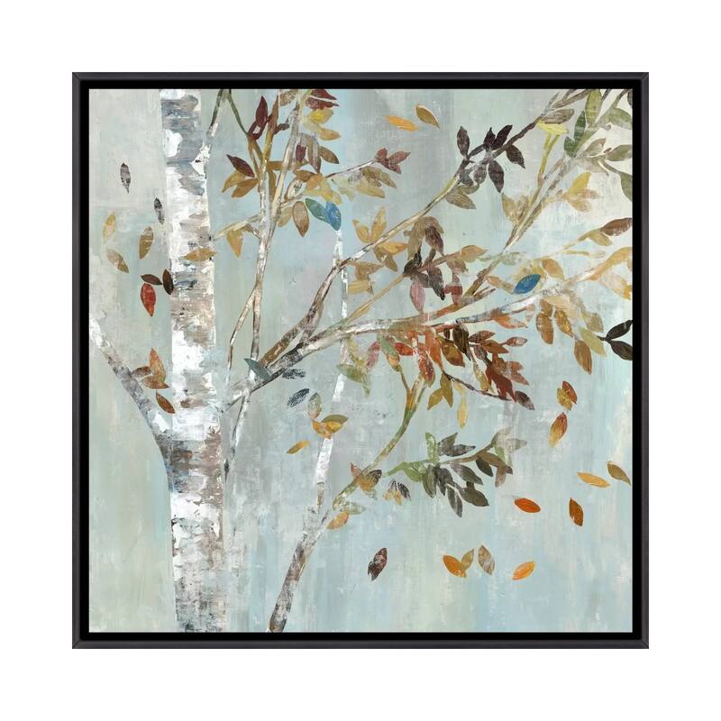 iCanvas "Birch With Leaves I" by Allison Pearce Framed - 26x26 - Ebony