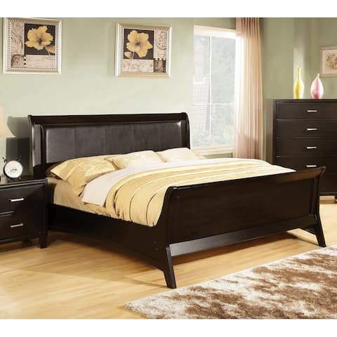 Furniture of America Jisc Modern Brown Full Padded Sleigh Bed