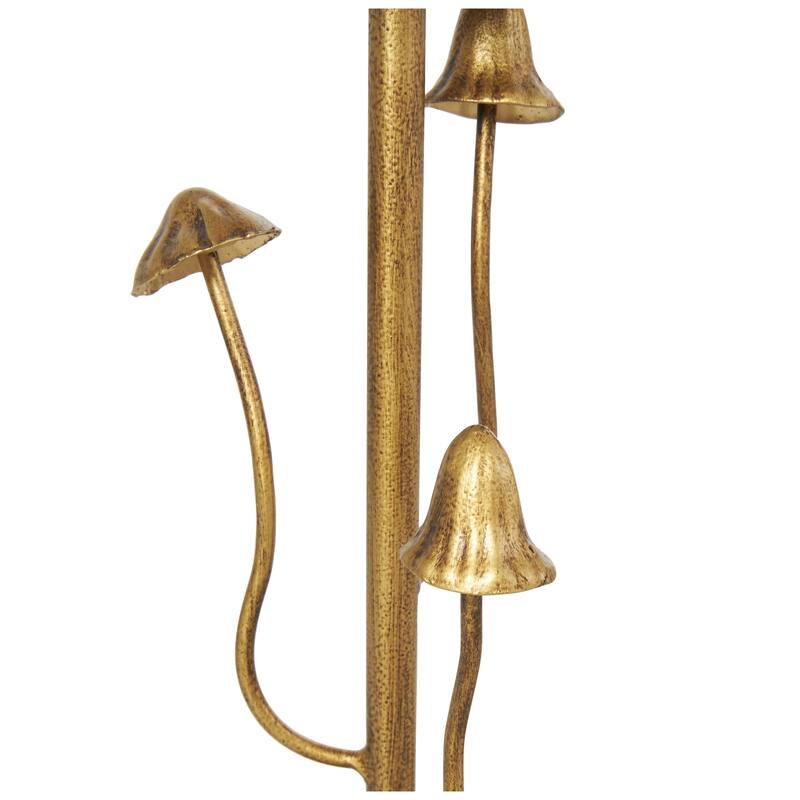 Metal Abstract Mushroom Inspired Candle Holder - Set of 2 Gold - Roche River Decor