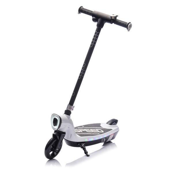 slide 2 of 57, Kids Ride On Electric Scooter With Kickstand,Faster Speed And Longer Usage Time,Wider Pedal,Non-Slip Handle,5.59-6.84 MPH White