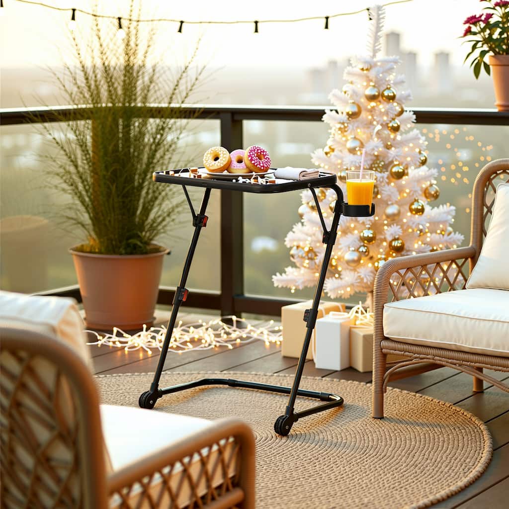 Heavy Duty Camping and Backyard Patio Table Foldable 28.74IN Height, Solid Frame, AllTerrain Stability