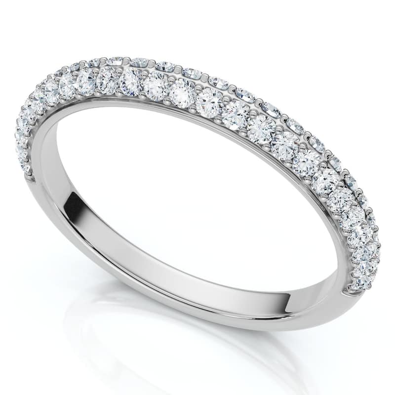 Bliss Diamond 1/4Ct TW Diamond Micro Pave Wedding Ring Stackable Band Gold Lab Grown