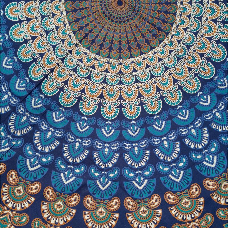 Cheery Peacock Floral Print Cotton Tablecloth Collection