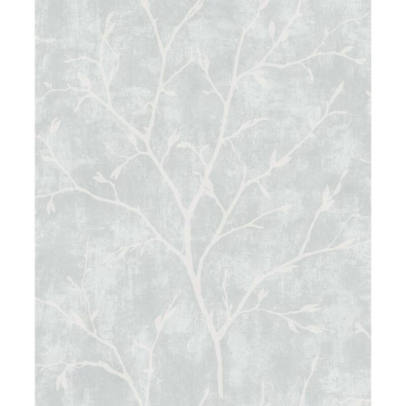 Seabrook Designs Avena Branches Nonwoven Unpasted Wallpaper - 20.9 in. W x 33 ft. L - Winter Grey