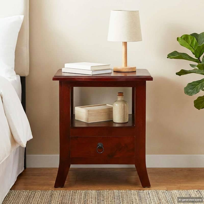 vidaXL Bedside Cabinet with Drawer Brown 15.75 x 15.75 x 17.91 in - 15.75 x 15.75 x 17.91 in