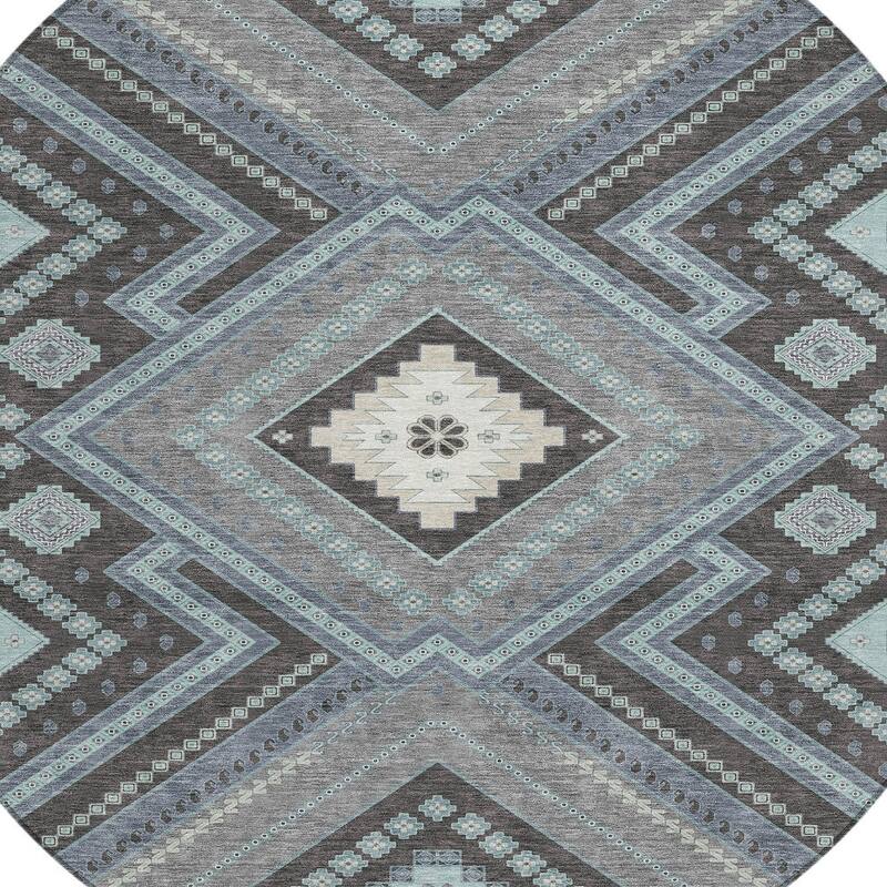 HomeRoots Tribal Transitional Rectangle Outdoor Rug