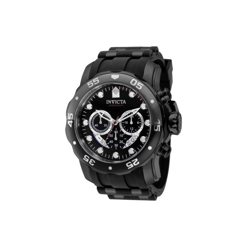Invicta Men's 37231 Pro Diver Quartz Chronograph Black, Red Dial Watch - Black