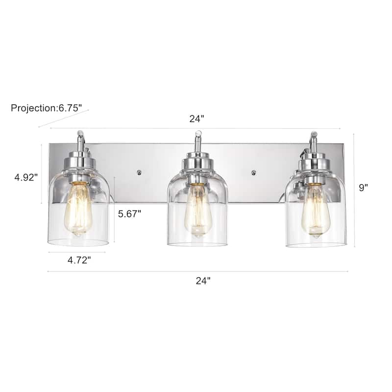 3-light Chrome Bath/ Vanity Light