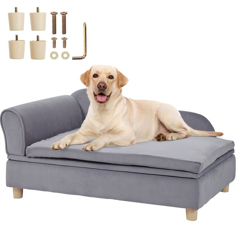 VEVOR Pet Sofa, Dog Couch for Dogs and Cats, Soft Velvety Dog Sofa Bed