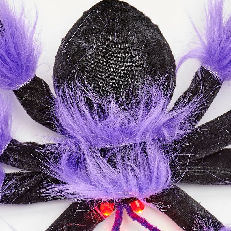 24" Black Spider w/ Purple Joints and Light Up Eyes