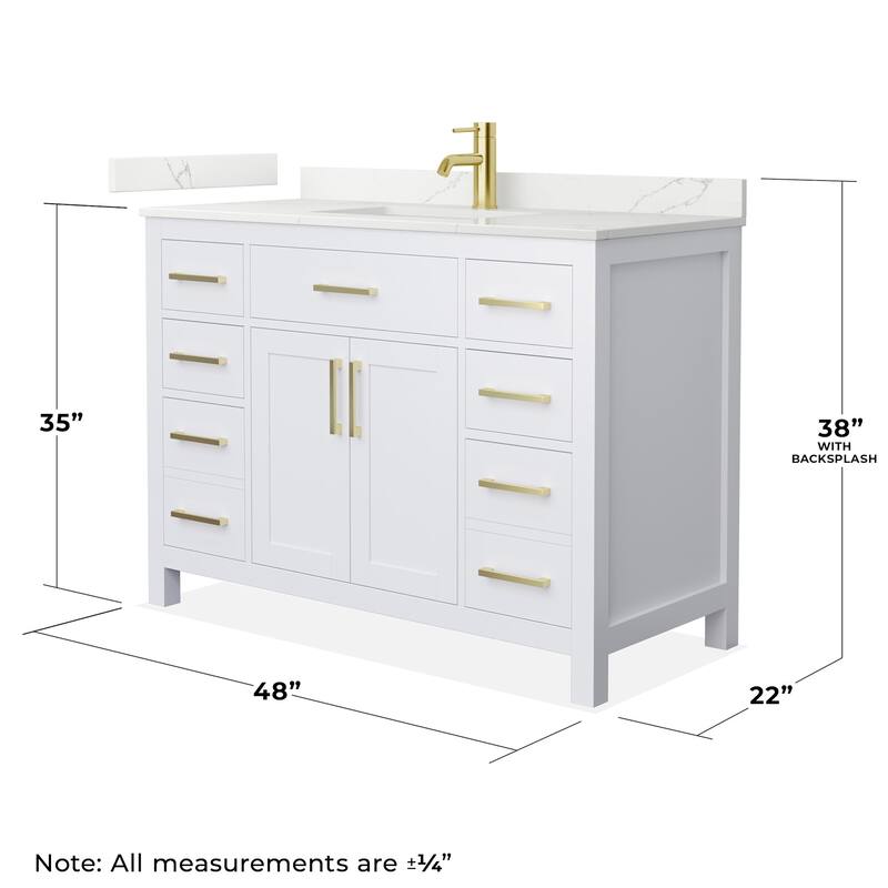 Wyndham Collection WCG2424-48S-QTZ-UNSMXX Beckett 48" Free Standing