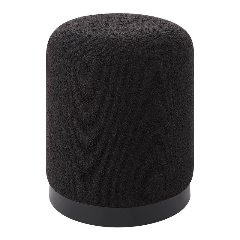 Renwil Castillo Indoor Boucle Ottoman, Black