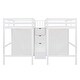 preview thumbnail 7 of 10, Elegant Double Twin Loft Beds with Wardrobes and Staircase, White