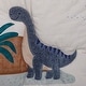 preview thumbnail 5 of 9, Lambs & Ivy Dino-Might 3-Piece Blue/Gray Dinosaur Nursery Baby Crib Bedding Set