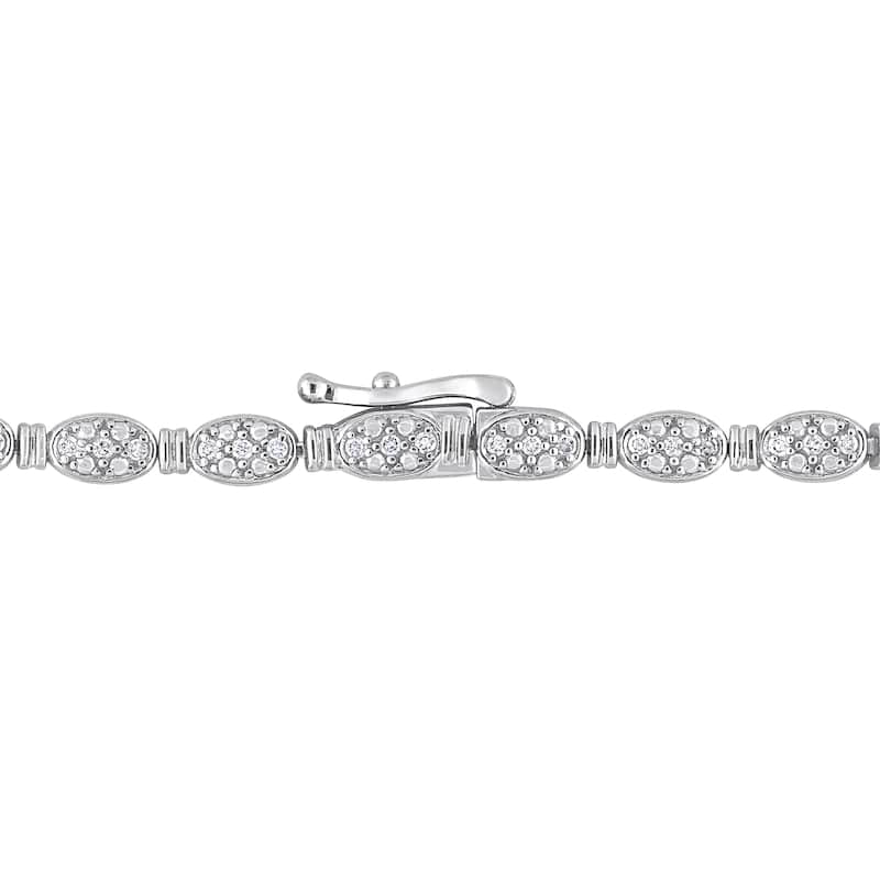 Miadora Sterling Silver 1/2ct TDW Diamond Tennis Bracelet