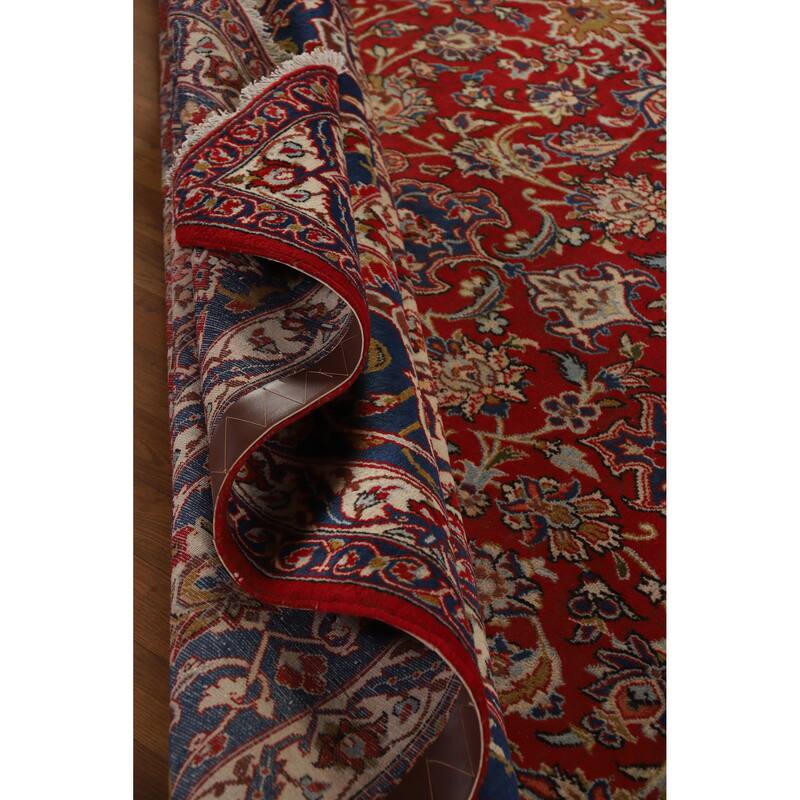 Hand Knotted Oriental 100% Wool Carpet Traditional Floral Red Najafabad Area Rug - 16' 8'' X 10' 4''