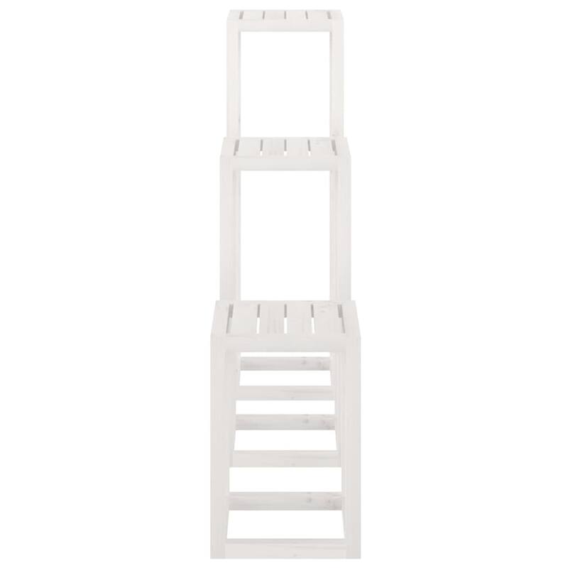 vidaXL Plant Stand Set Set of 3 Pine Solid Pine Wood - 13.4 x 13.4 x 43.3 in