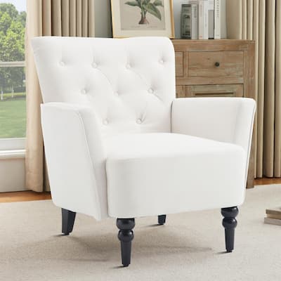 Contemporary Stylish Linen Fabric Upholstered Accent Armchair