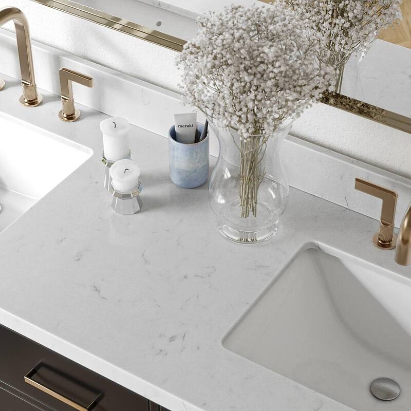 Ariel T060DCQRVO Hepburn 60" Free Standing Double Basin Vanity Set