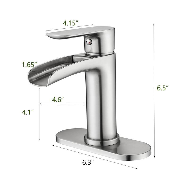 Topcraft Single Handle Waterfall Bathroom Faucet with Baseplate