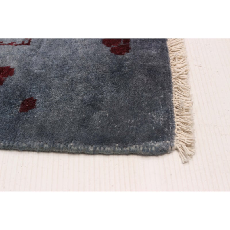 ECARPETGALLERY Hand-knotted Vibrance Denim Blue Wool Rug - 10'0 x 13'5