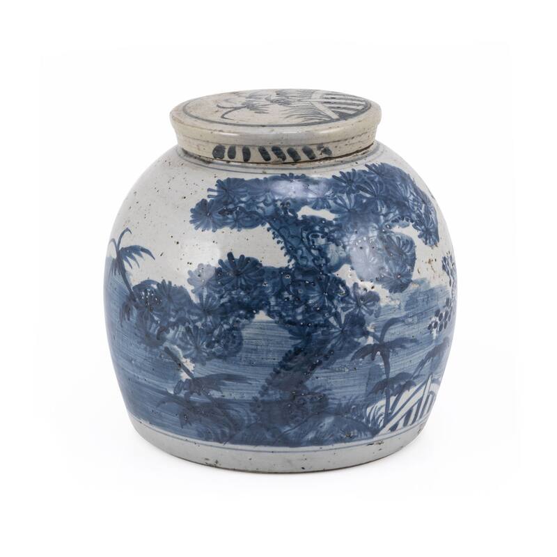 Vintage Ming Jar Pine Motif - Small