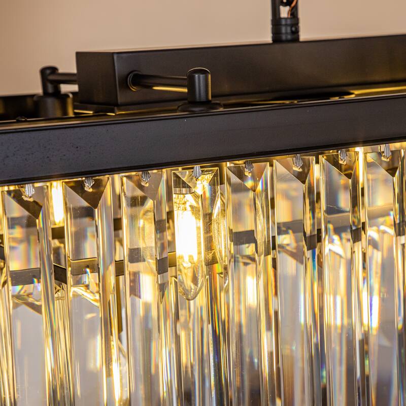 12-Light Glam Fringe Crystal Chandelier for Dining Room
