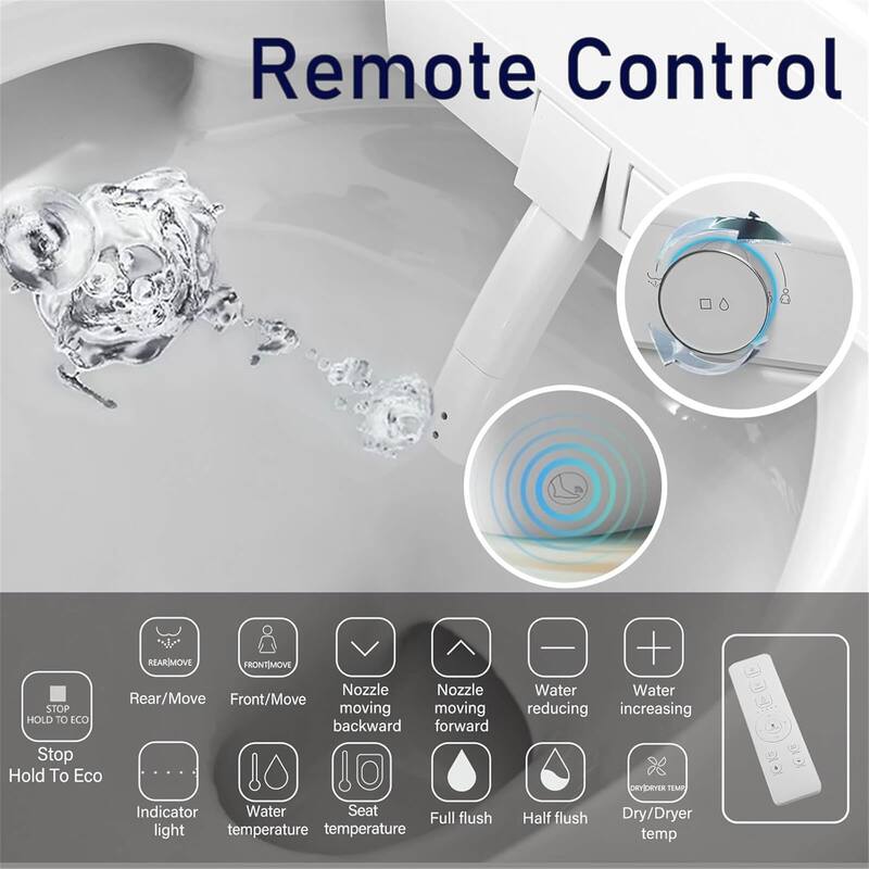 One Piece Smart Bidet Toilet with Warm Air Dryer and Heated Seat