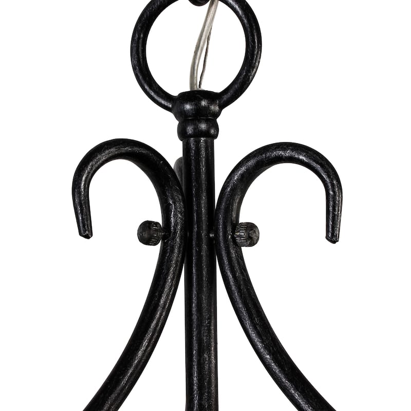 5-Light Weather White Wood Caged Pendant Light with Adjustable Chain Farmhouse Chandelier - N/A
