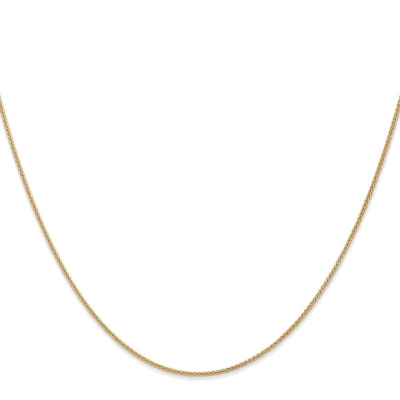 Curata 14k Yellow Gold 1.0mm Spiga Wheat Chain Necklace (Lobster) Options: 16 18 20 24 30
