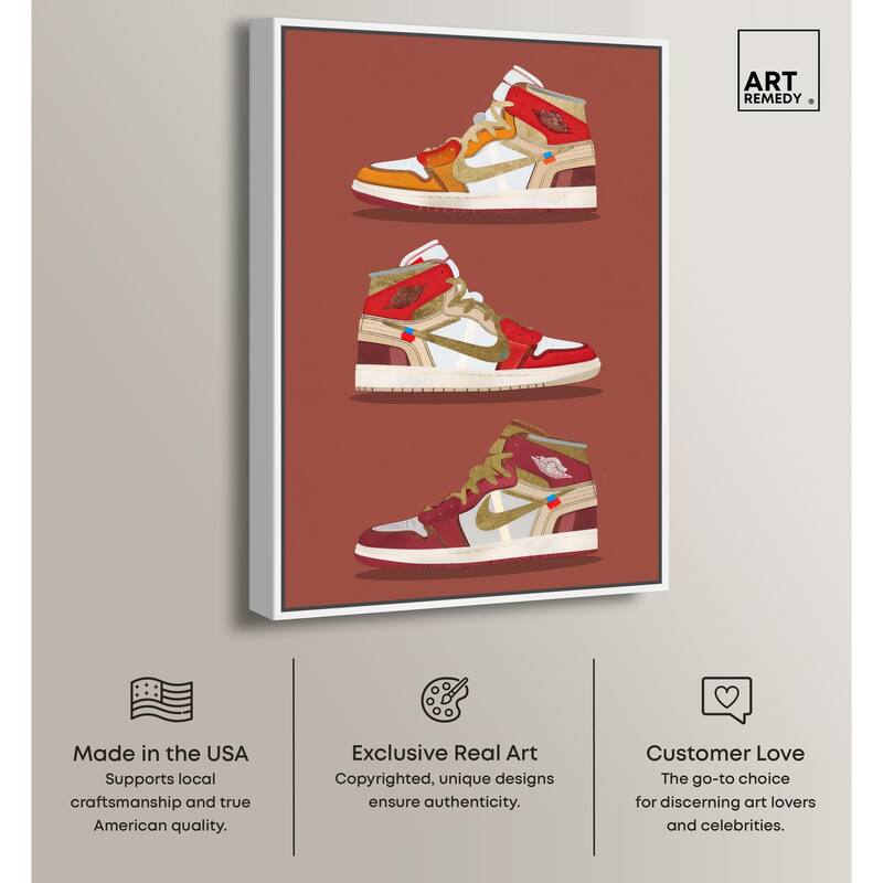 Sneaker Lineup Red Canvas by Art Remedy