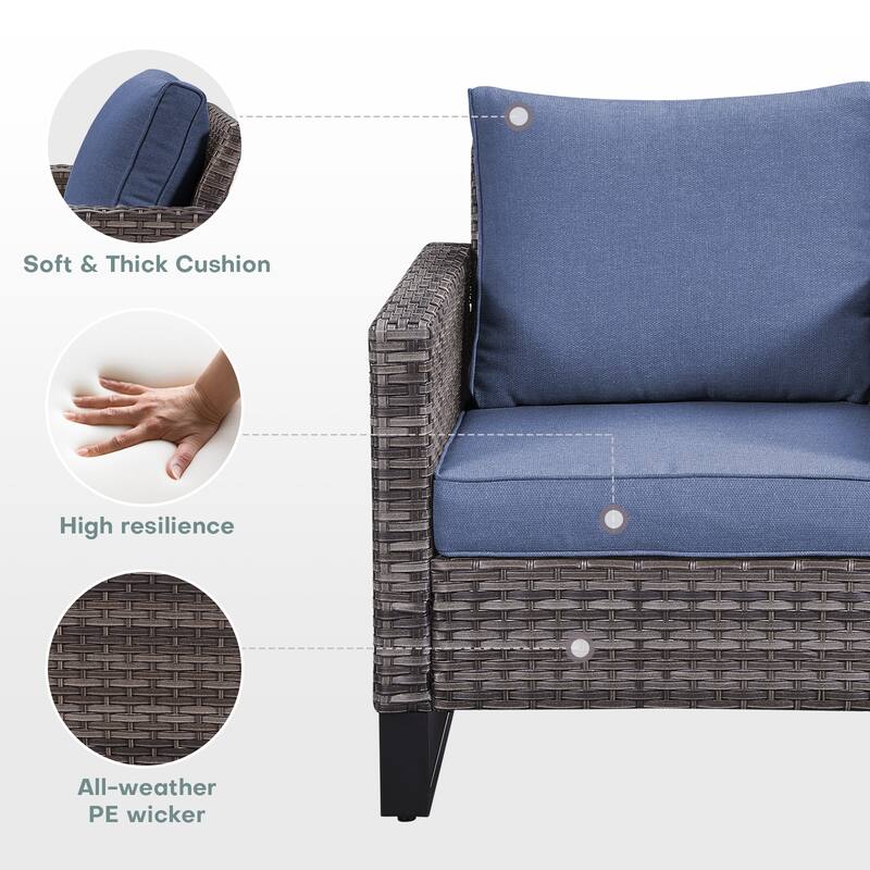 Gymojoy Wicker Patio Chairs with Olefin Cushions Weather-Resistant