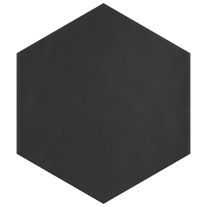 Merola Tile Hexatile Matte Nero 7" x 8" Porcelain Floor and Wall Tile
