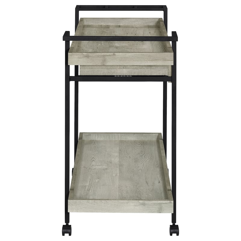Ventura Grey Driftwood 1-drawer Engineered Wood Bar Cart
