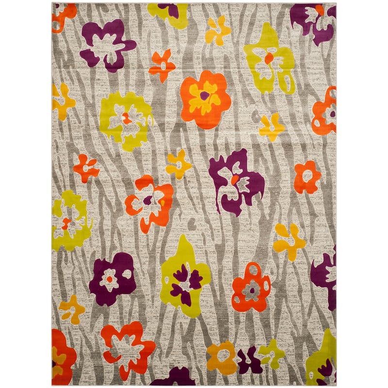 SAFAVIEH Porcello Juliana Modern Rug - 8'2" x 11' - Light Grey/Purple