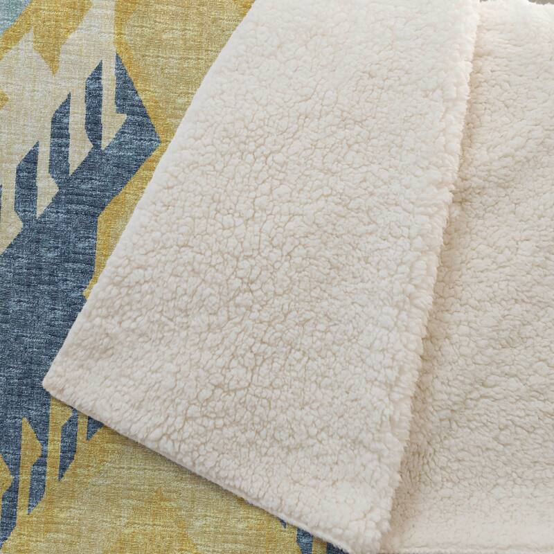 Premium Machine Washable ASB108 Sherpa Boho Global Throw Blanket