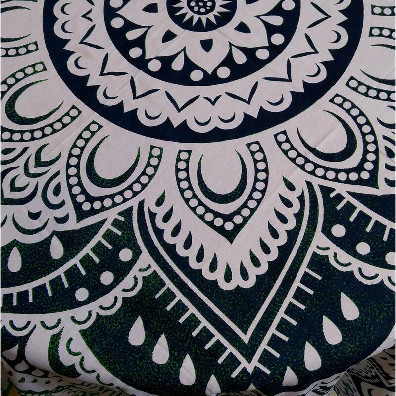 Cotton Floral Heart Medallion Tablecloth Round - 81 inches