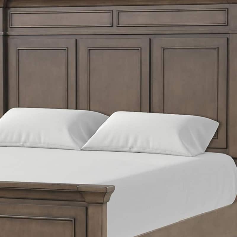 Huder Queen Bed, Panel Molded Headboard and Footboard, Walnut Brown