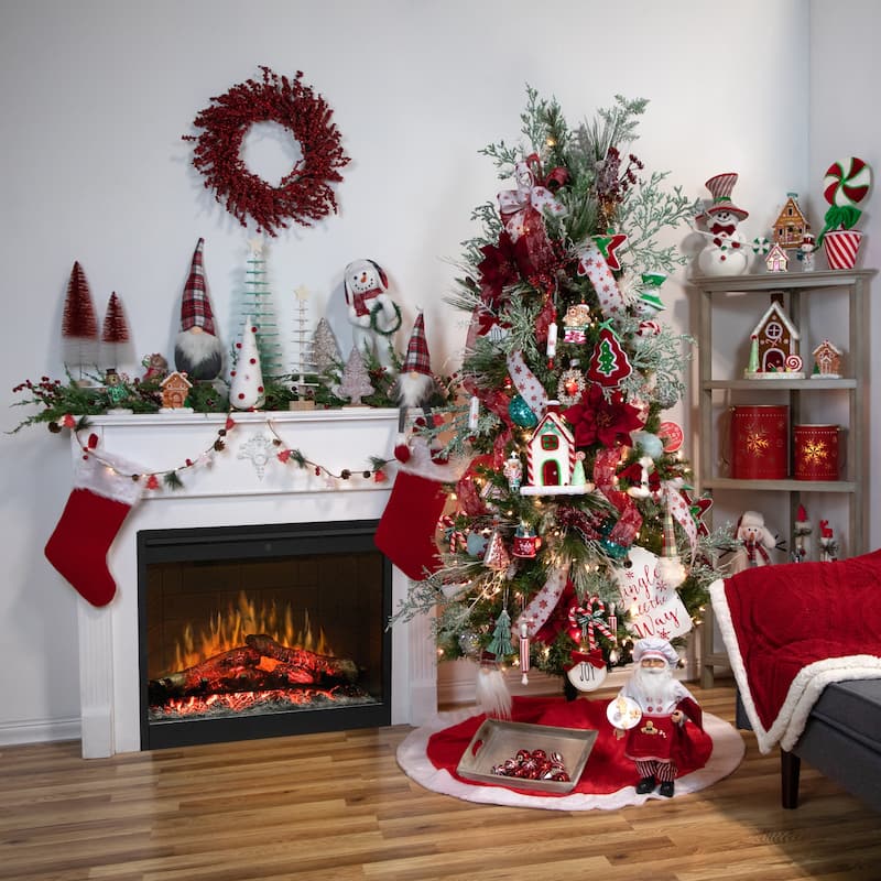 5' x 10" Frosted Red Berry Artificial Christmas Garland Unlit