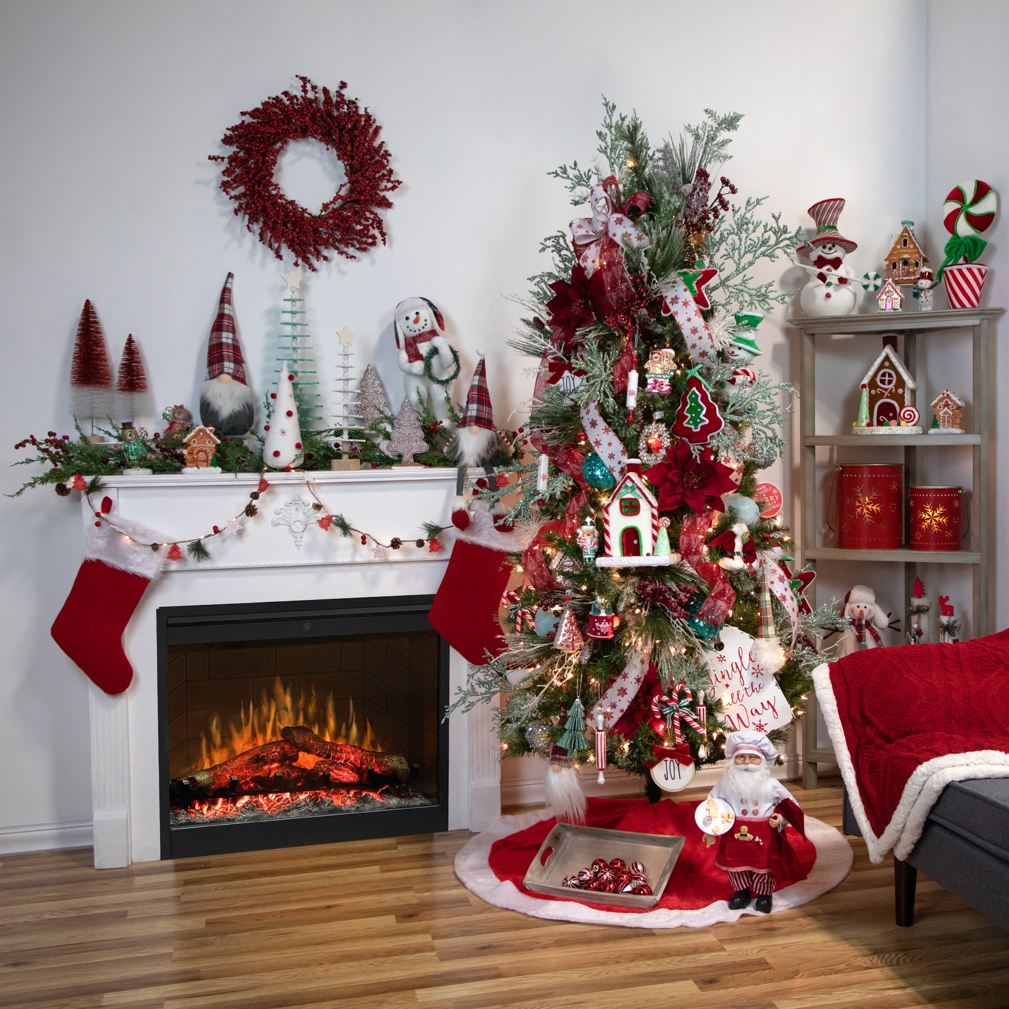 Red and white tree ornaments sale