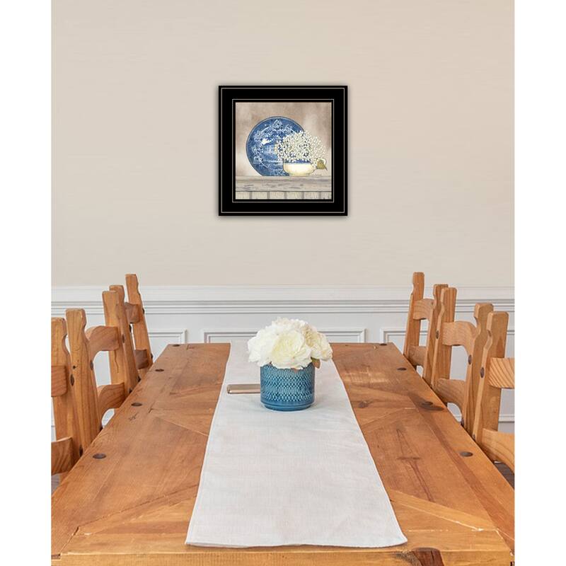 Framed Wall Art - Farmhouse Blues I, Black Frame